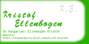kristof ellenbogen business card