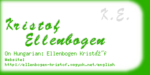 kristof ellenbogen business card